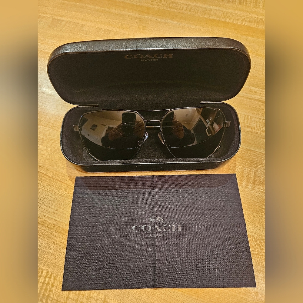 Coach Black Aviator Sunglasses